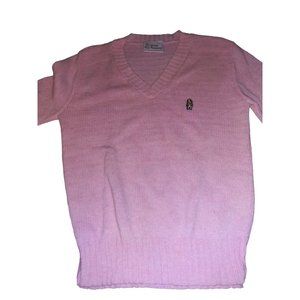 Hush Puppies Pink V Neck Knitted Sweater Long Sleeve Size Small Women's